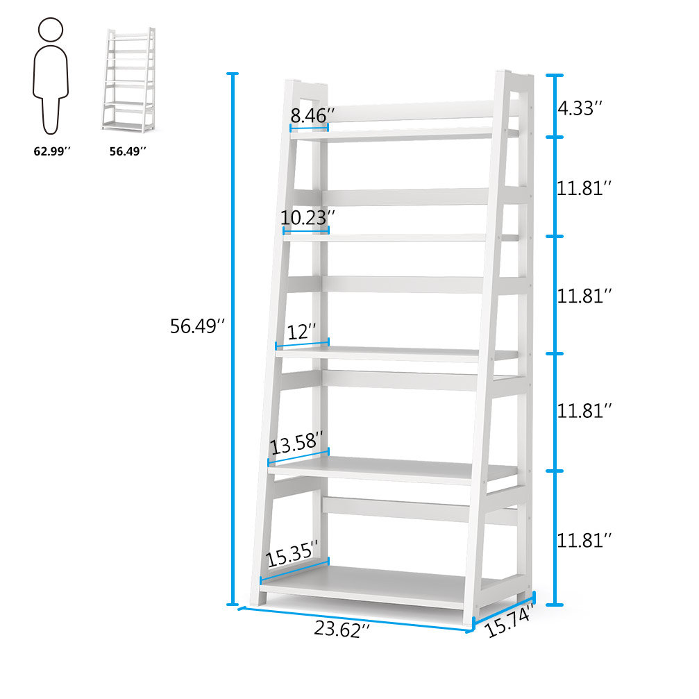 Latitude Run® Dawneisha 56.49'' H x 23.62'' W Ladder Bookcase & Reviews
